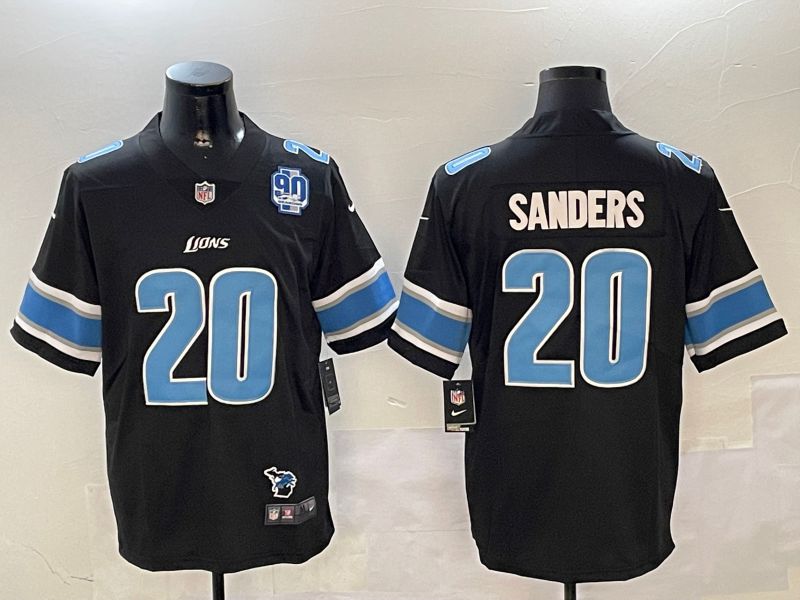 Men Detroit Lions #20 Sanders Black Second generation 2024 Nike Limited NFL Jersey style 4->detroit lions->NFL Jersey